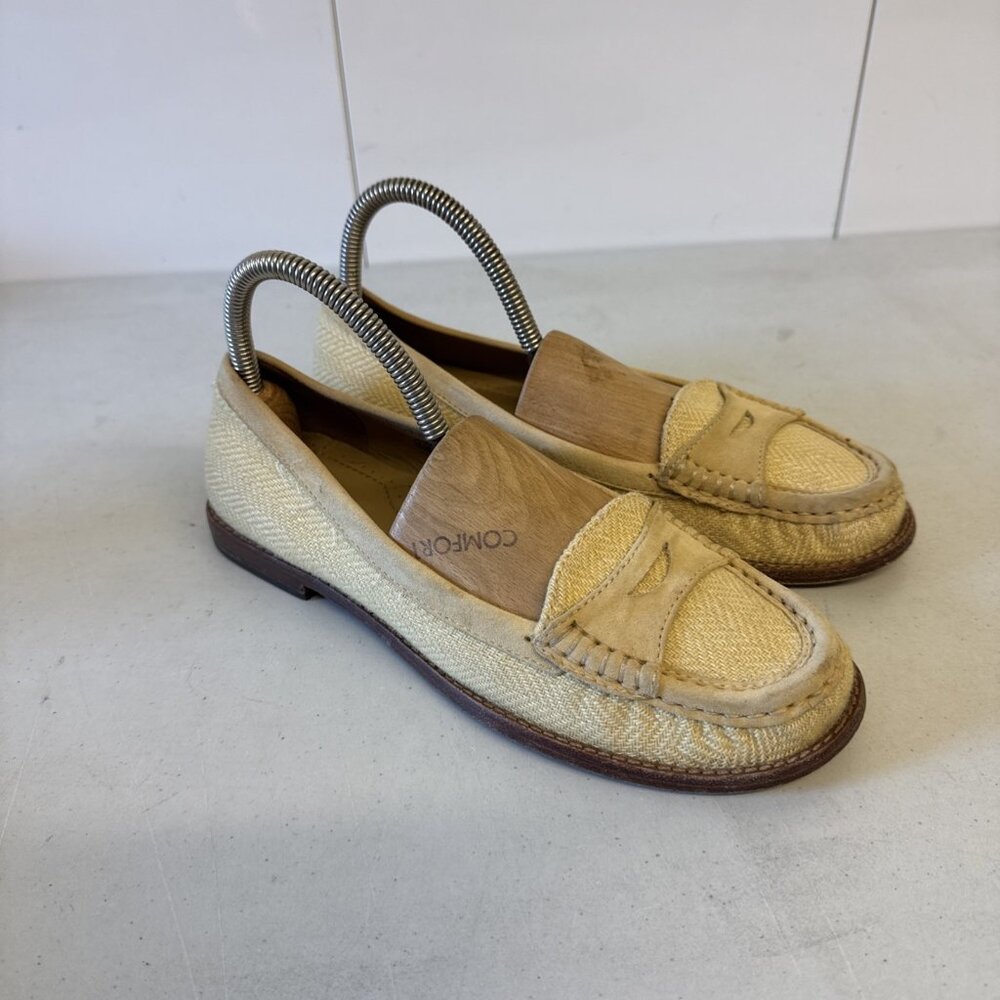 LL Bean‎ Womens yellow Leather Slip-On Loafers. Size 7M
